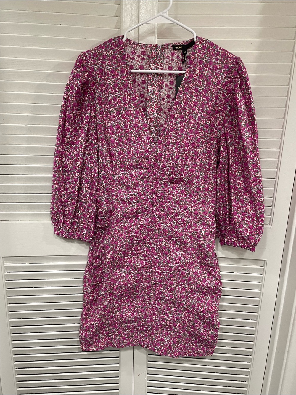 NWT Maje Ryad Floral Puff Sleeve Cotton
Dress